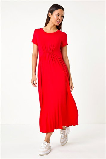 Stretch Gathered Pocket T-Shirt Dress 14546778