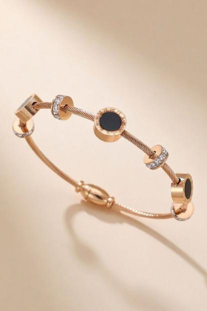 Metallic Roman Dual Colour Roman Charm Bracelet Bangle