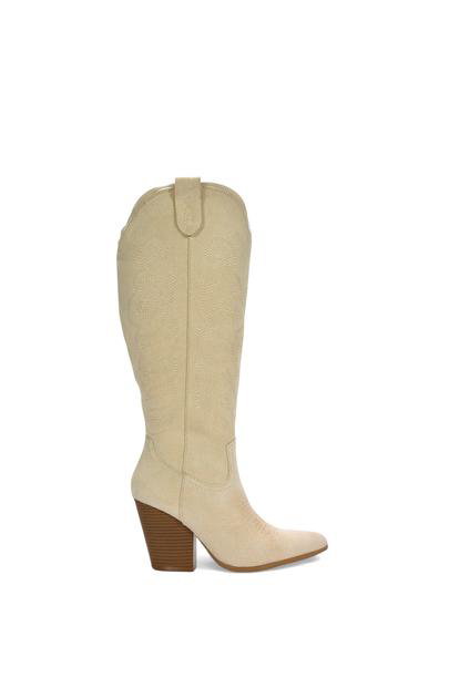 'Calista' Knee High Western Cowboy Boots With Cuban Heel M000013893