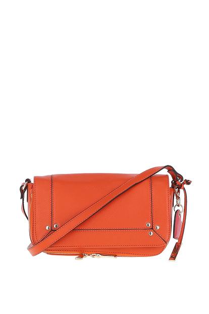 Pink 'Blossom' Flap Over Real Leather Shoulder Bag