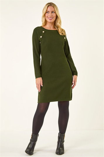 Petite Button Detail Knit Dress 14788040