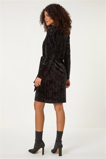 Velvet High Neck Stud Bodycon Dress 14605308