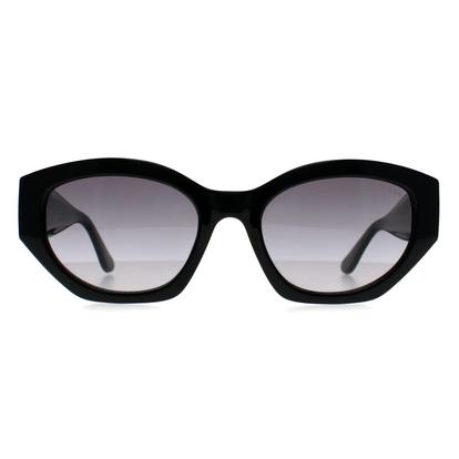 Black Oval Shiny Black Grey Gradient Gf6164