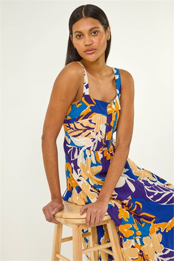 Blue Floral Midi Sundress