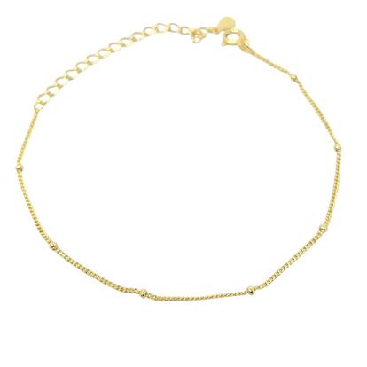 Metallic Gold Plated Dainty Satellite Chain Stacking Bracelet