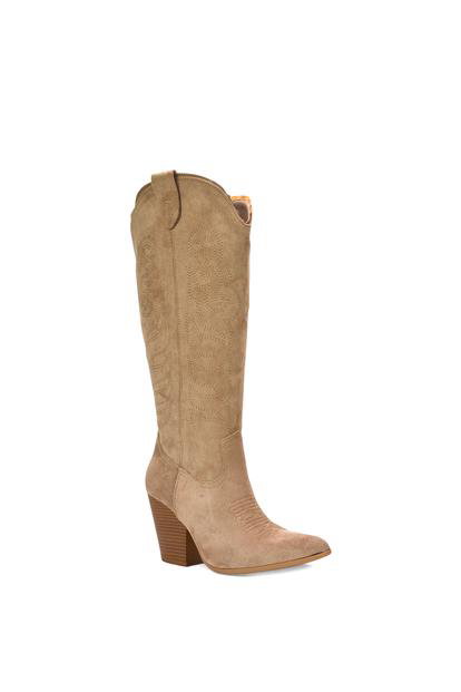 'Calista' Knee High Western Cowboy Boots With Cuban Heel M000013893