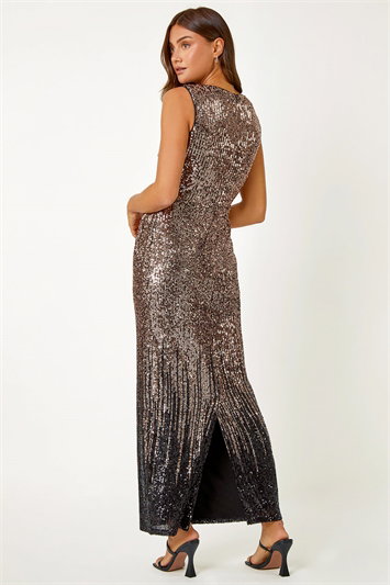 Sequin V-Neck Stretch Wrap Maxi Dress 14318813