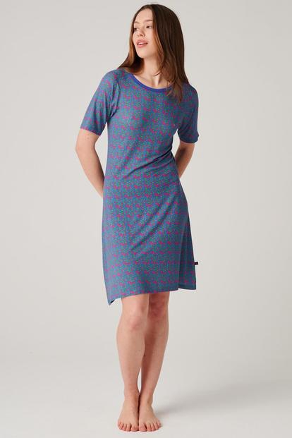 Blue "Boom Bloom!" Bamboo Nightdress