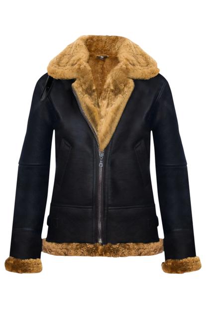 Brown Hooded Sheepskin Flying Leather Jacket