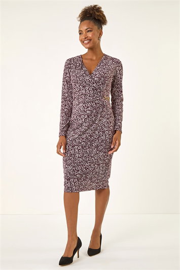 Leaf Print Chain Detail Dress 14764115