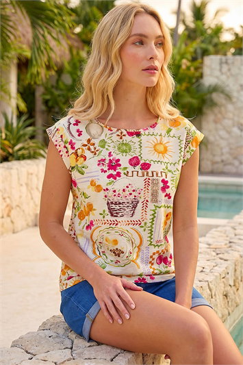 Fruit Print Shell Top 20252464