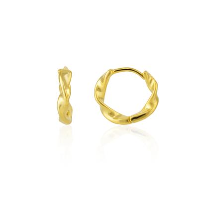 Metallic Naturally Twisted Molten Sterling Silver Hoop Earrings