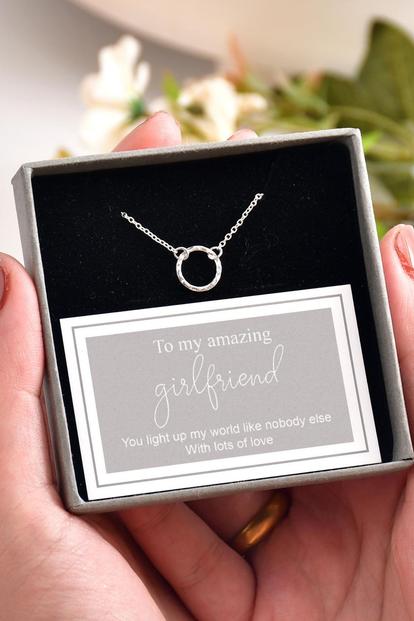 Metallic Girlfriend Gift Silver Circle Bracelet