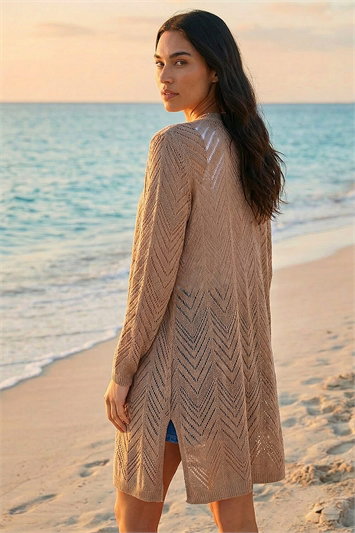Knitted Longline Cardigan 16327090