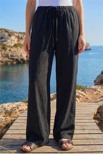 Linen Blend Wide Leg Trouser 18103808