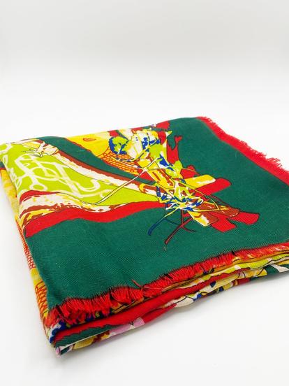 Green Green Multi Print Scarf
