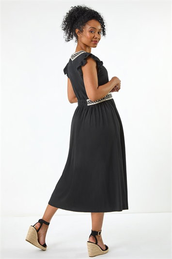 Petite Crochet Trim Midi Dress 14699508