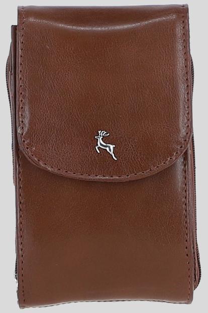 Black 'Luca' Real Leather Crossbody Phone Bag