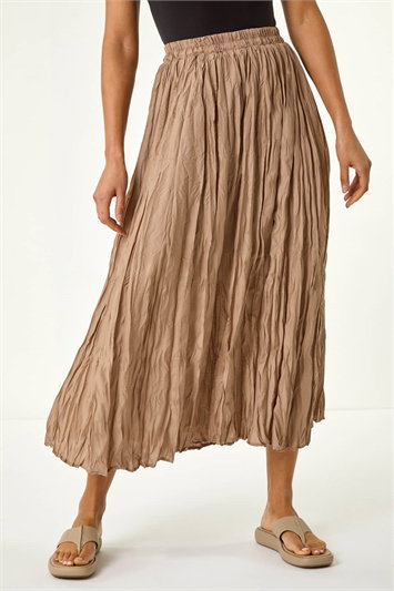 Cream Crinkle Textured Skirt