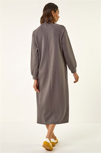Buttoned Collar Midi Dress 14786236