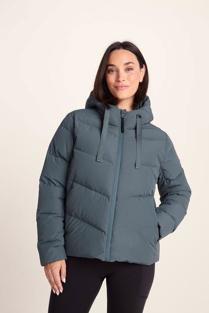 Black Raleigh Luxe Shower Resistant Down Jacket