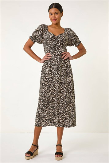 Animal Print Ruched Dress 14700508