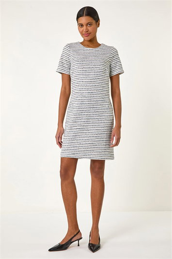 Textured Stretch Shift Dress 14699238