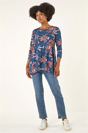 Floral Hanky Hem Stretch Top 19462209