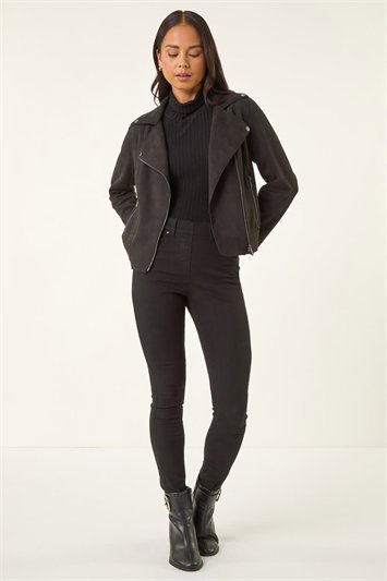 Petite Faux Suede Biker Jacket 15040308