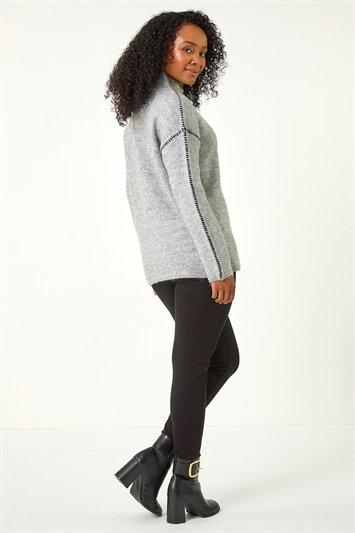 Petite Contrast Stitch Stretch Jumper 16128136