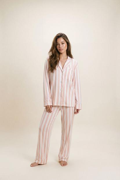 Pink Stripe Modal Pyjama Trouser Set