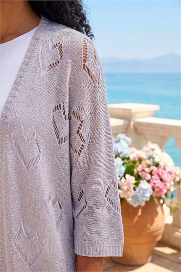 Grey Heart Detail Knit Jumper | Roman UK