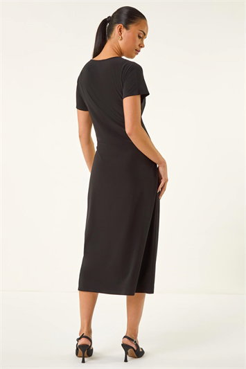 Petite Twist Front Stretch Midi Dress 14806308