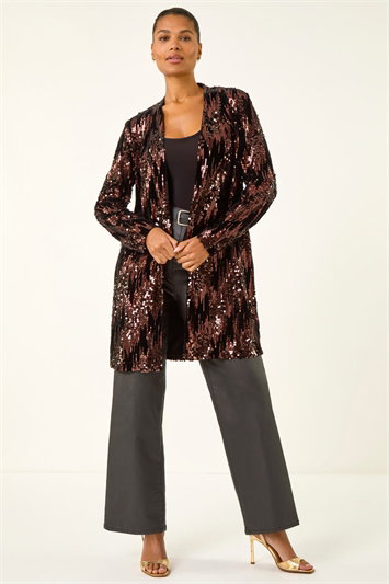 Sequin Velvet Longline Jacket 15031519