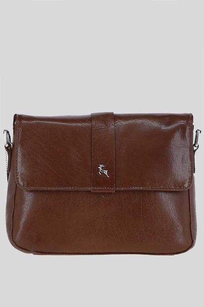 Brown 'Veneto Vellutato' Real Leather Crossbody Bag