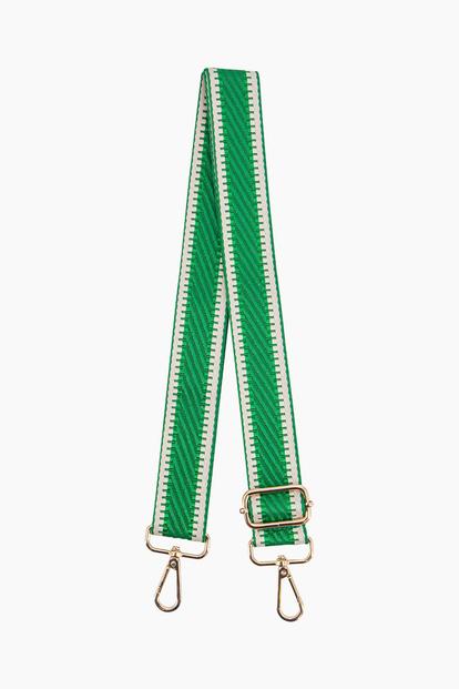 Pink Stripe Trim Woven Bag Strap