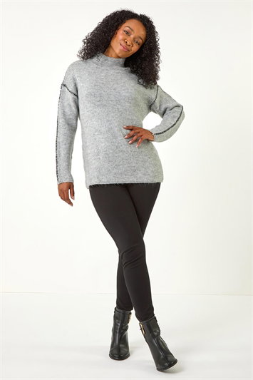 Petite Contrast Stitch Stretch Jumper 16128136