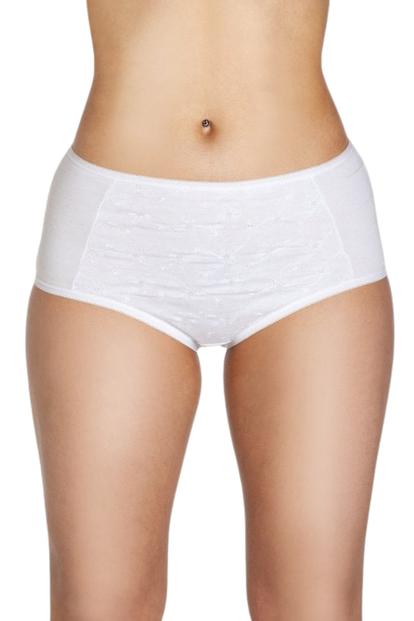White 2 Pack Floral Full Briefs