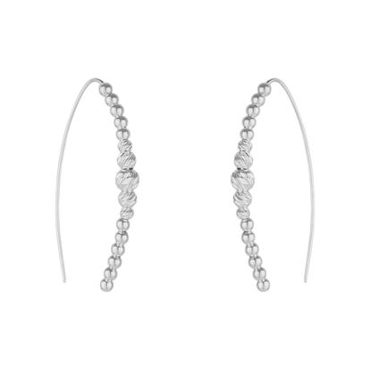 Metallic Beaded Pull Through Sterling Silver Earrings