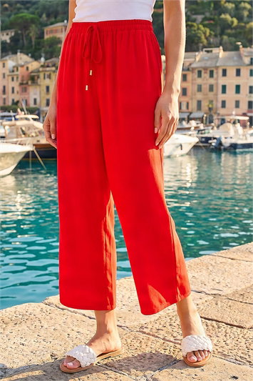 Petite Elasticated Waist Cropped Trousers 18125178