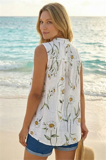 Daisy Print V-Neck Vest 20212138