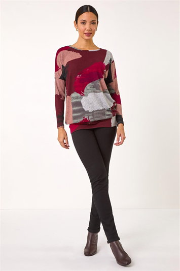 Abstract Print Banded Hem Top 19375552