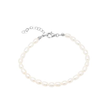 Metallic Natural Freshwater Real Seed Pearl Strand Bracelet