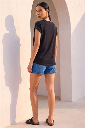 Plain Stretch Cotton Jersey T-Shirt 19301808