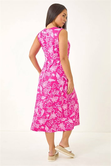 Petite Paisley Tie Front Midi Dress 14781932