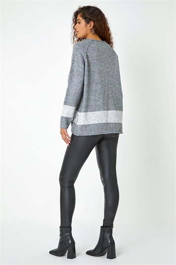 Sparkly Colour Block Knit Jumper 16100336