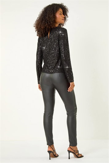 Dusk Sequin Long Sleeve Stretch Top 19324908
