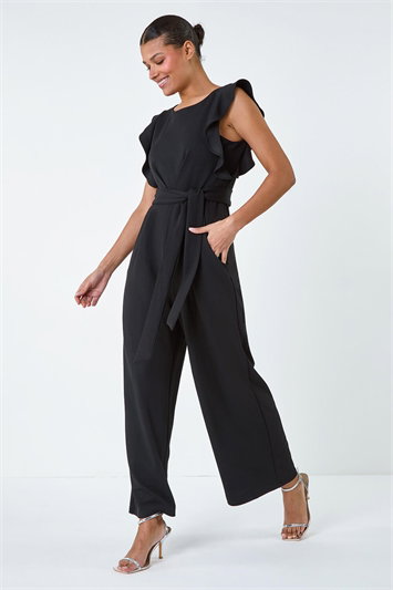 Straight Leg Frill Detail Jumpsuit lc140029