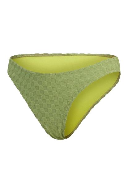 Green Terrycloth High Waist Bikini Bottoms