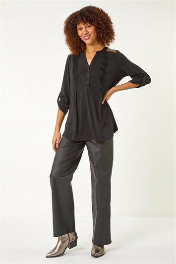 Diamante Trim Button Shirt 19363208